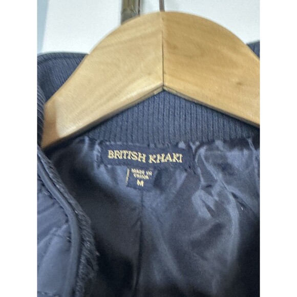 British Khaki Womens Navy Blue Barn Quilted Jacket Sz Medium - Picture 3 of 8